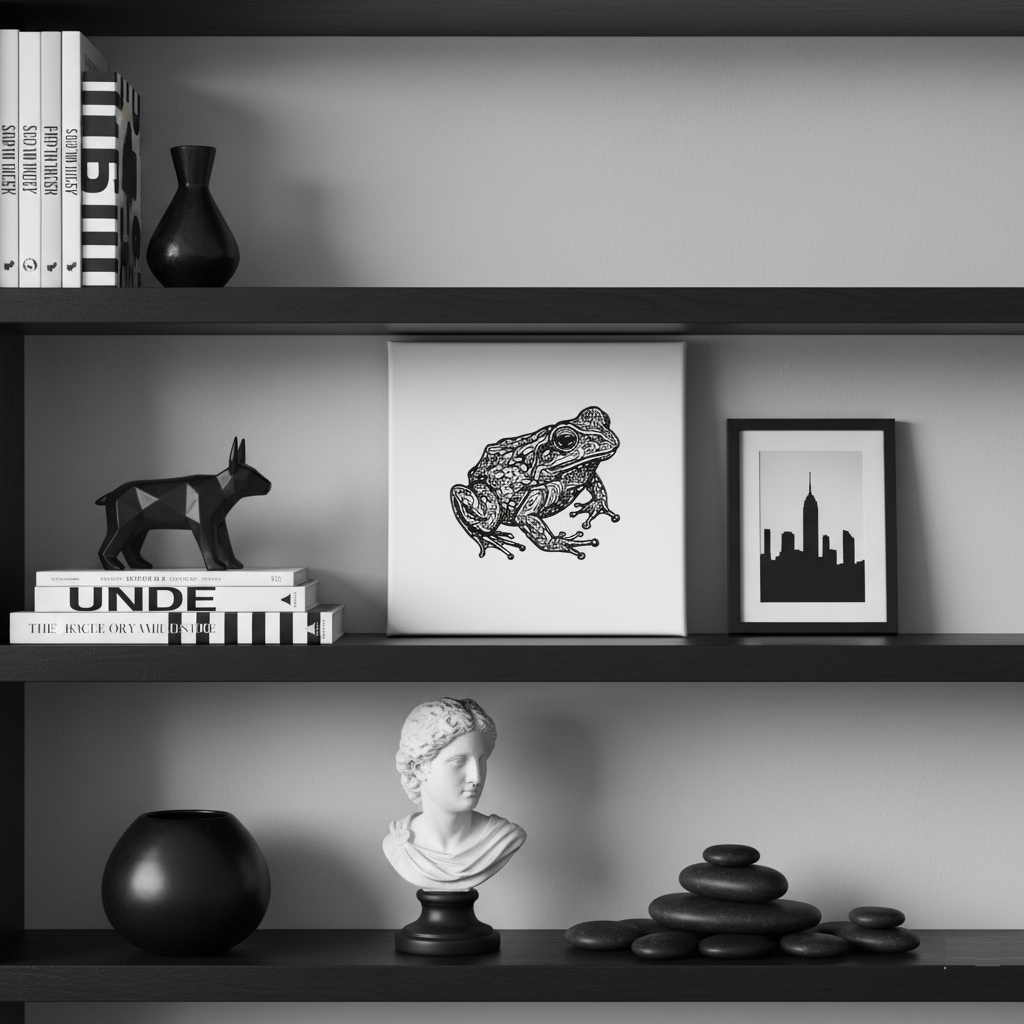 Unique 3D Pen Frog Art, Textured Canvas Wall Art, Modern Animal Nature Decor - Image 2