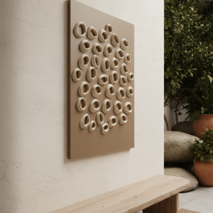 Large 3D Abstract Clay Art on Canvas, Textured Wall Art, Modern Minimalist Decor