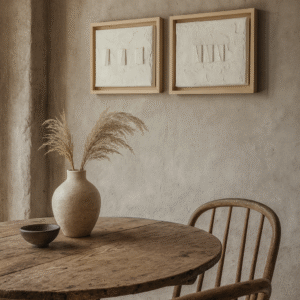 Japandi Wabi Sabi Textured Wall Art: Minimalist Nordic Scandi Modern Organic Framed Set