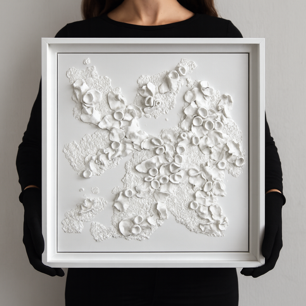 Luxury 3D Wall Sculpture, White Textured Art, Modern Abstract Decor, Minimalist Contemporary Plaster Artwork