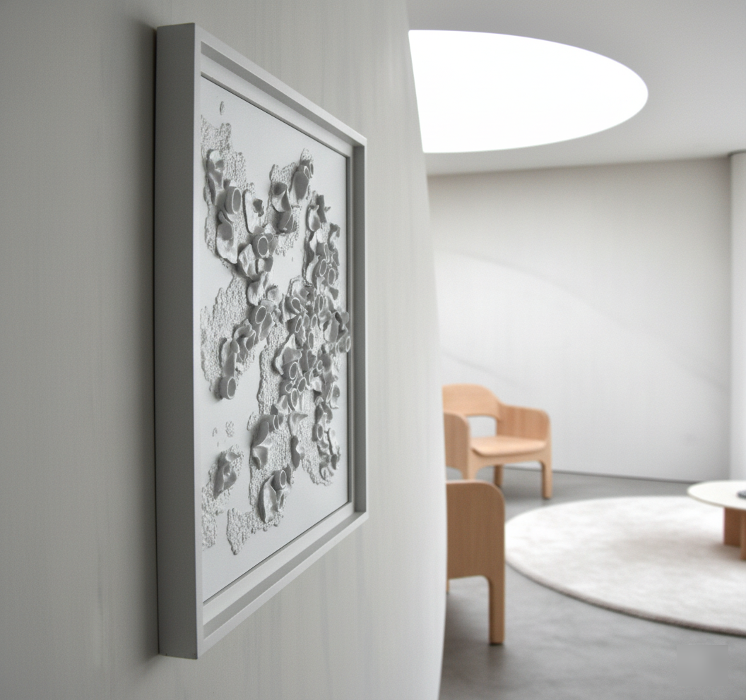 Luxury 3D Wall Sculpture, White Textured Art, Modern Abstract Decor, Minimalist Contemporary Plaster Artwork - Image 6