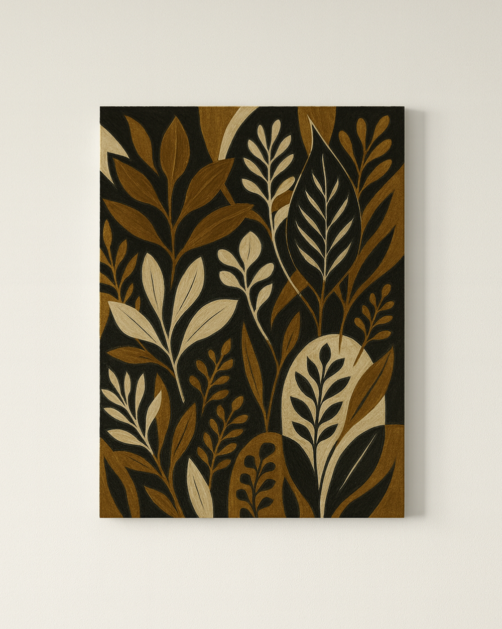 Leaf Painting, Neutral Botanical Wall Art, Wabi Sabi Japandi Decor, Modern Organic Home - Image 2