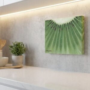 Kiwi Painting on Canvas - Food Lover Kitchen Wall Art Gift