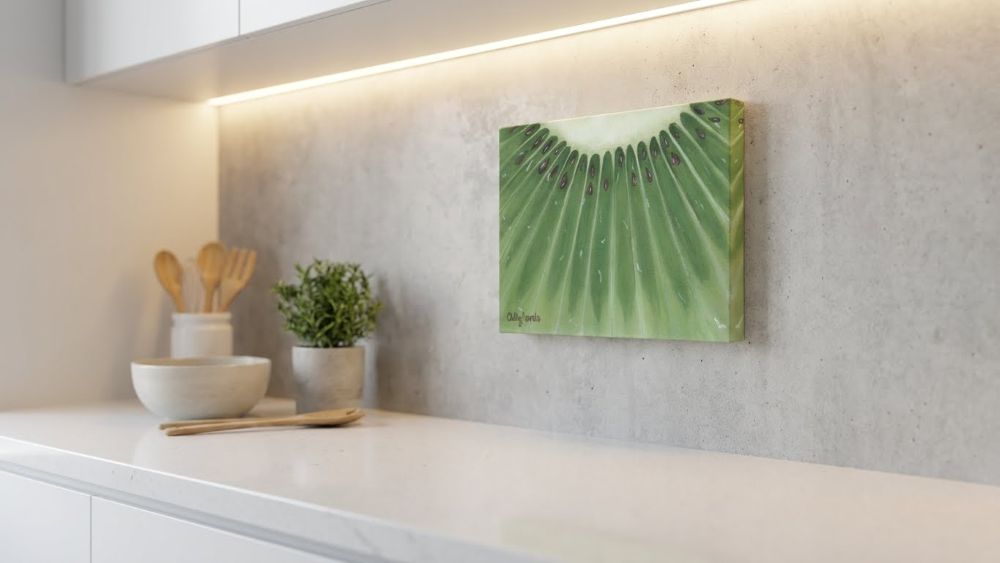 Kiwi Painting on Canvas - Food Lover Kitchen Wall Art Gift
