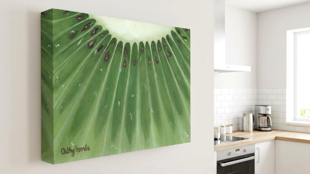 Kiwi Painting on Canvas - Food Lover Kitchen Wall Art Gift - Image 2