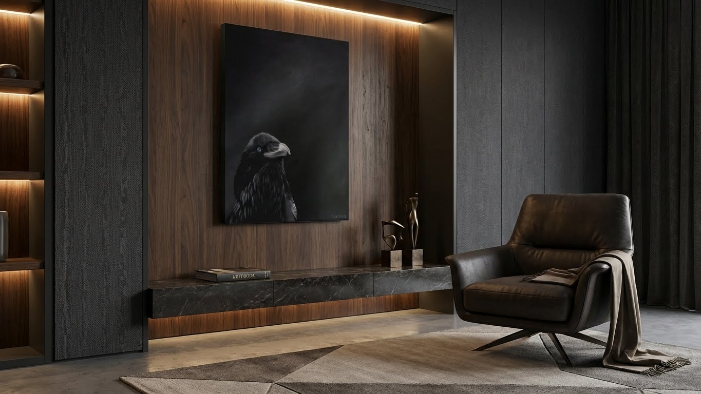 Raven Oil Painting - Crow Gothic Avian Art Bird Lover Gift - Image 4