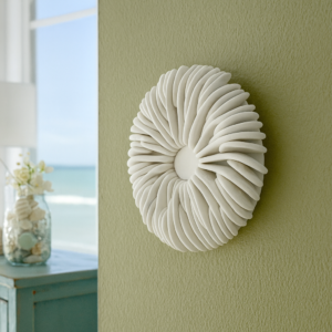 Coral Clay Wall Art, Limited Edition Coastal Sculpture 3D Wall Hanging: Ocean Home Collectible