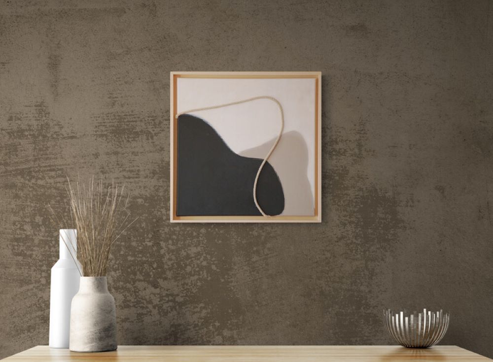 Modern Neutral Abstract Wall Art with Textured Rope – Minimalist Organic Shapes, Scandinavian Boho Decor - Image 6