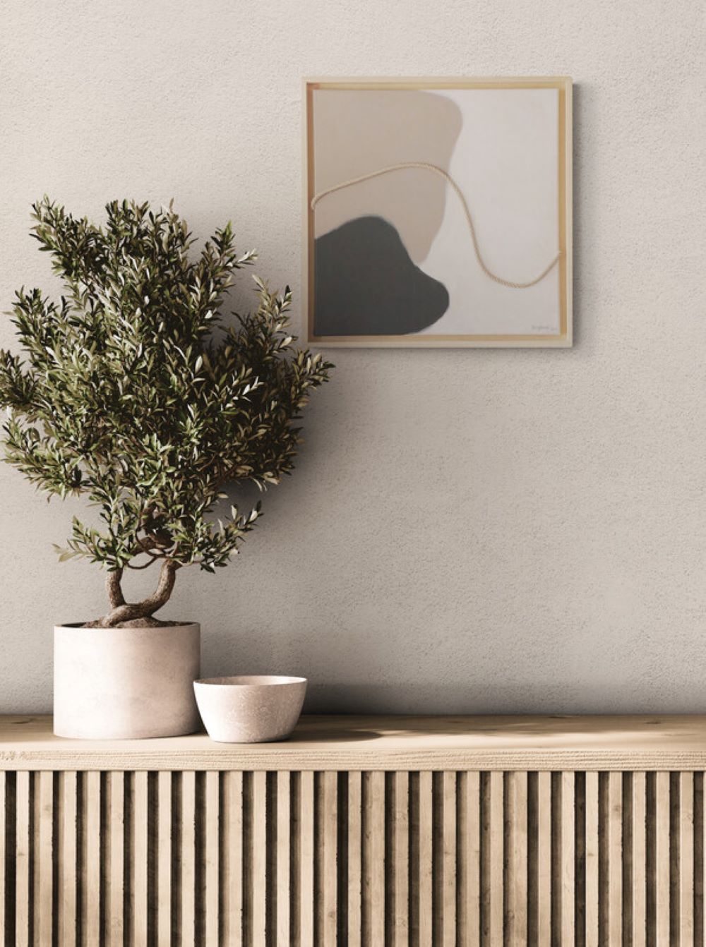 Modern Neutral Abstract Wall Art with Textured Rope – Minimalist Organic Shapes, Scandinavian Boho Decor - Image 7