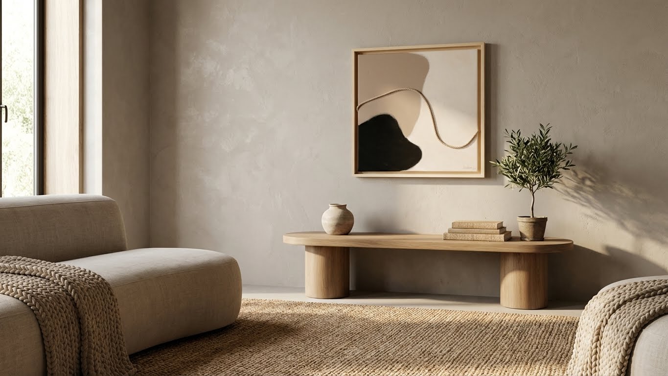 Modern Neutral Abstract Wall Art with Textured Rope – Minimalist Organic Shapes, Scandinavian Boho Decor - Image 11