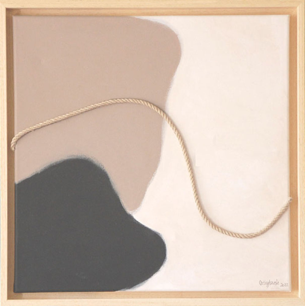 Modern Neutral Abstract Wall Art with Textured Rope – Minimalist Organic Shapes, Scandinavian Boho Decor - Image 13