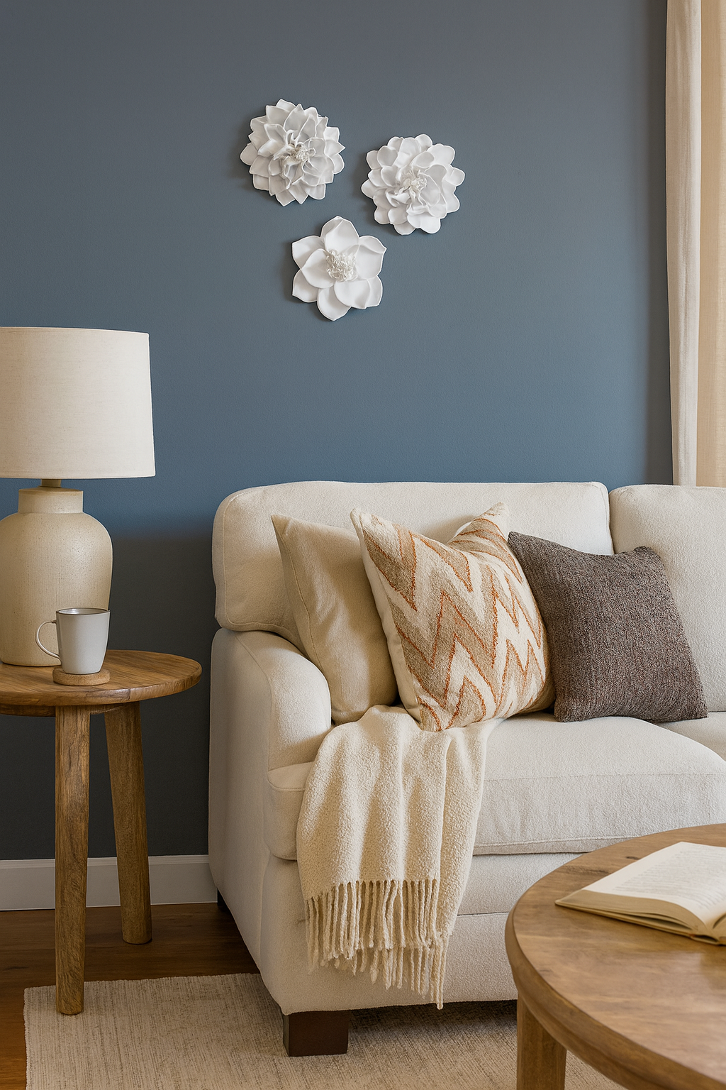 White Flower Wall Sculpture 3pc: Minimalist Modern Organic Home Accents Decor Gift - Image 10