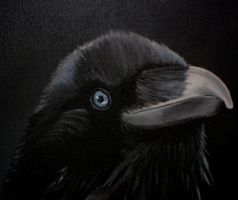Raven Oil Painting - Crow Gothic Avian Art Bird Lover Gift - Image 6