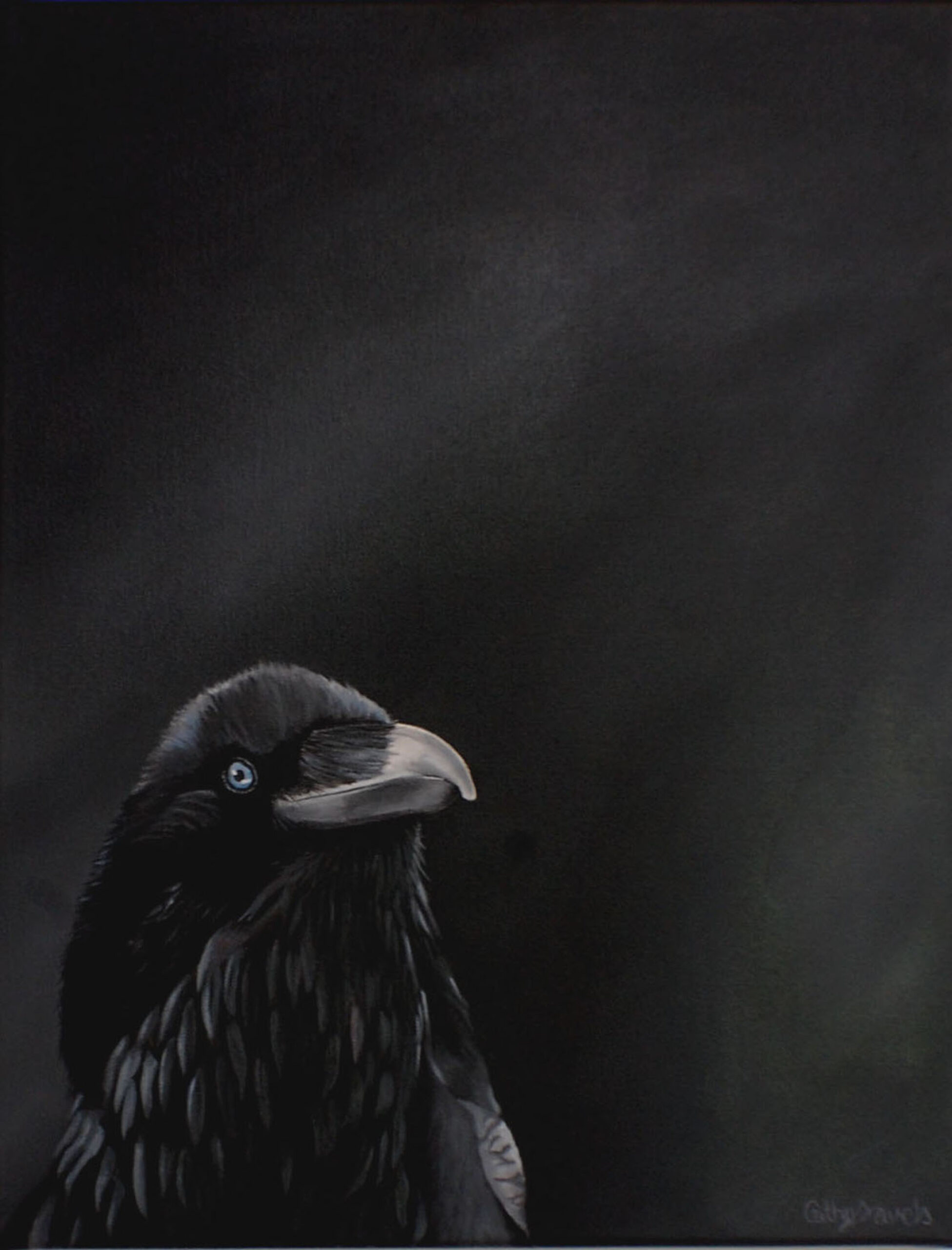 Raven Oil Painting - Crow Gothic Avian Art Bird Lover Gift