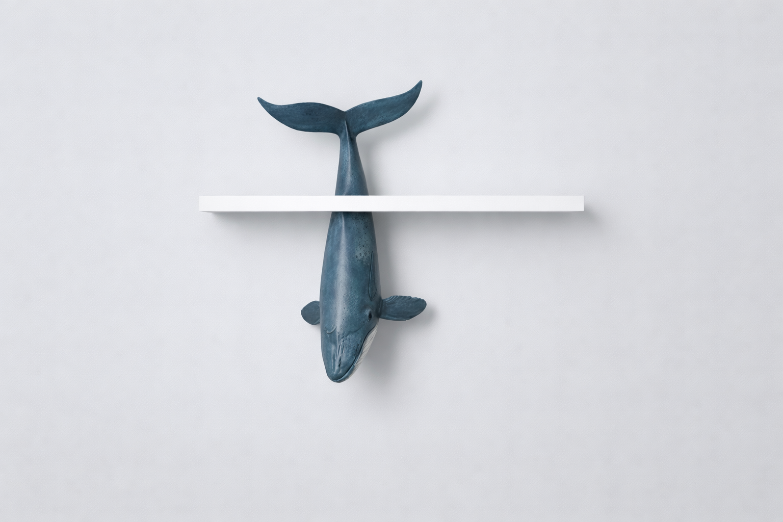 Whale Shelf Decor Sculpture, Nautical Coastal Wall Art, Ocean Ornament