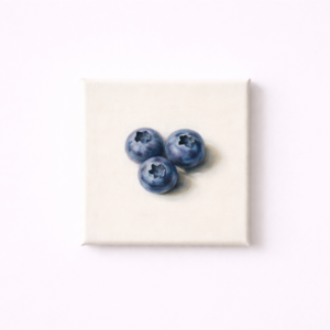 Blueberry Oil Painting Botanical Still Life: Small Painting Canvas Contemporary Wall Art