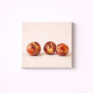 Peaches Oil Painting: Botanical Still Life Painting, Canvas Contemporary Kitchen Decor